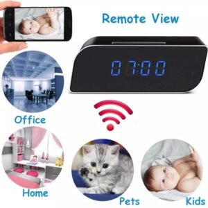 WiFi 4k Full HD Video Audio Live View in Smartphone Night Vision, Motion Detection Security Digital Table Clock