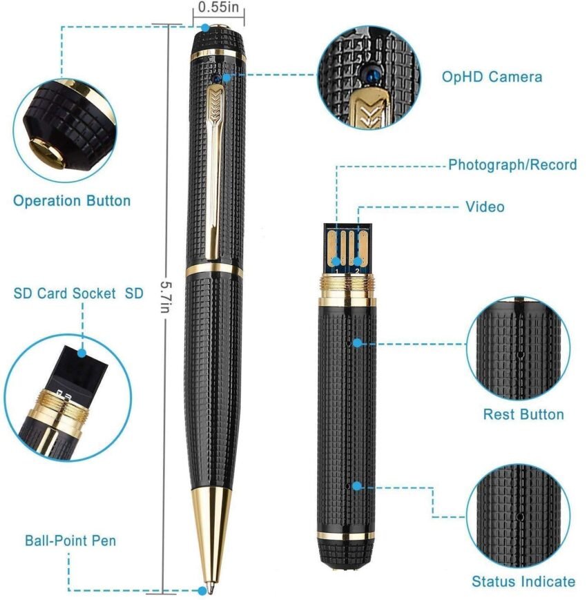 Pen With Video Audio Recording Hd Voice Quality 3 month warranty ...