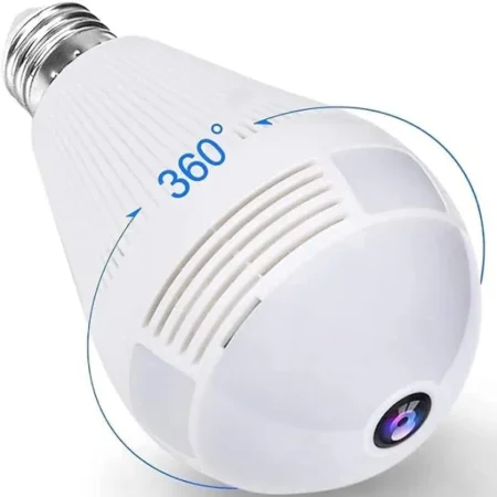 1080P Fisheye 360° Bulb Shape Panoramic Wireless Wifi IP CCTV Security Camera ( 1 Month Warranty)