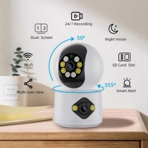 4MP Dual Lens WiFi Camera Dual Screen Baby Monitor Auto Tracking Ai Human Detection Indoor Home secuiryt CCTV Video Surveillance