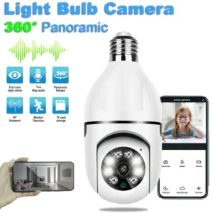 HomeShopWi-Fi Ip Camera360 Light Bulb Wireless IP WiFi Camera, Bulb Camera 360 1080p WiFi Auto Rotation Fish Eye 360 Degree Panoramic Mini Lamp IR CCTV 1080p Home Security… 360 Light Bulb Wireless IP WiFi Camera, Bulb Camera 360 1080p WiFi Auto Rotation Fish Eye 360 Degree Panoramic Mini Lamp IR CCTV 1080p Home Security…