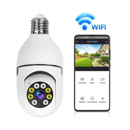 HomeShopWi-Fi Ip Camera360 Light Bulb Wireless IP WiFi Camera, Bulb Camera 360 1080p WiFi Auto Rotation Fish Eye 360 Degree Panoramic Mini Lamp IR CCTV 1080p Home Security… 360 Light Bulb Wireless IP WiFi Camera, Bulb Camera 360 1080p WiFi Auto Rotation Fish Eye 360 Degree Panoramic Mini Lamp IR CCTV 1080p Home Security…
