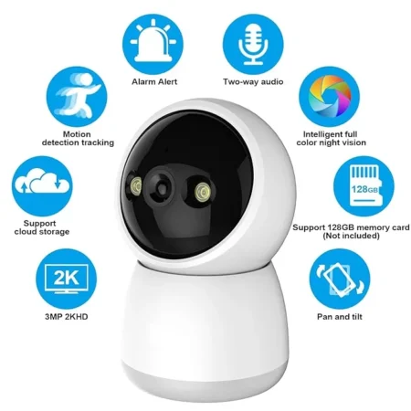 Pet Camera with Phone App, WiFi 2.4GHz/5G Home Security Camera Pan Tilt with Night Vision, 24/7, 2-Way Talk, Motion Detection for Dog/Baby Monitor/Elder