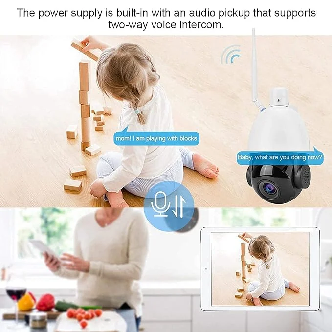 100-240V WiFi PTZ Camera, 30X Digital Zoom IP66 Waterproof for Home Restaurant School Hotel