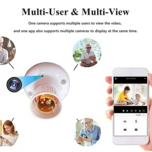 Small WiFi Bulb Holder 1080P HD Camera Audio Video Recorder with Day Vision Features (Bulb Holder Camera)