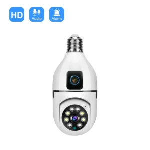 Dual Lens Wireless Wifi Light Bulb Camera V380pro APP Smart Home IP Indoor Camera