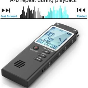 8GB LCD Display MP3 Player Voice Recorder USB Professional Dictaphone Digital Audio Voice Recorder with WAV MP3 Player Black_8GB