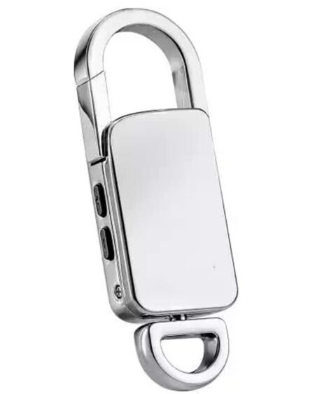 360 Mini Digital Voice Recorder 8GB in Built Memory, Keychain Professional Audio MP3 Player Microphone Sound Recording (Silver 8GB Memory Recorder)