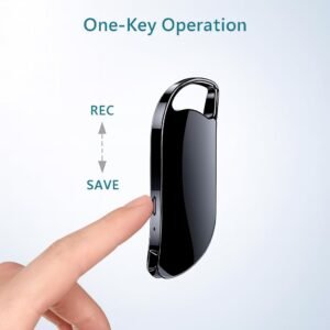 32GB Keychain Voice Recorder, Mini Audio Recorder with Playback Earphone, Small 24 Hours Recording Time Voice Activated Recorder,