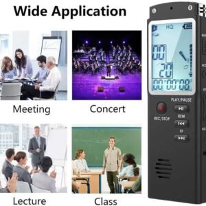 8GB LCD Display MP3 Player Voice Recorder USB Professional Dictaphone Digital Audio Voice Recorder with WAV MP3 Player Black_8GB