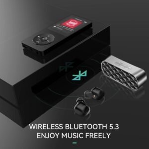 16GB Mini MP3 Music Player with Bluetooth 5.4 & Voice Control Earphones, Video Playback,Pocket-Sized MP3 Player for Music,Voice Recording,FM Radio -Expanded Up to 128GB (Black)