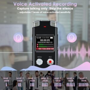 16GB Digital Voice Recorder Voice Activated Recorder Playback - 2018 Upgraded Small Tape Recorder Lectures, Meetings, Interviews, Mini Audio Recorder USB Charge, MP3