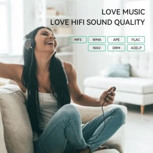 16GB Mini MP3 Music Player with Bluetooth 5.4 & Voice Control Earphones, Video Playback,Pocket-Sized MP3 Player for Music,Voice Recording,FM Radio -Expanded Up to 128GB (Black)