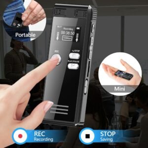 64GB Digital Voice Activated Recorder with Playback - 4552 Hours Audio Recording Device, 3072Kpbs HD Dual MIC Tape Recorder Device for Lecture A-B Repeat, MP3 Player, Password,【64GB TF Card Included】