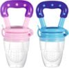 Baby Fruit Feeder Pacifier | Silicone Food Feeder & Teether for Babies | BPA-Free Fruit Nibbler with Textured Silicone Pouch | Gum Soothing Teething Toy for 6–12 Months Infants ( Pack of 2)